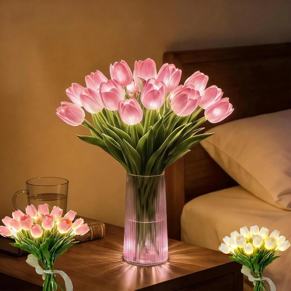 Cosy LED flower lamp for warm, atmospheric light