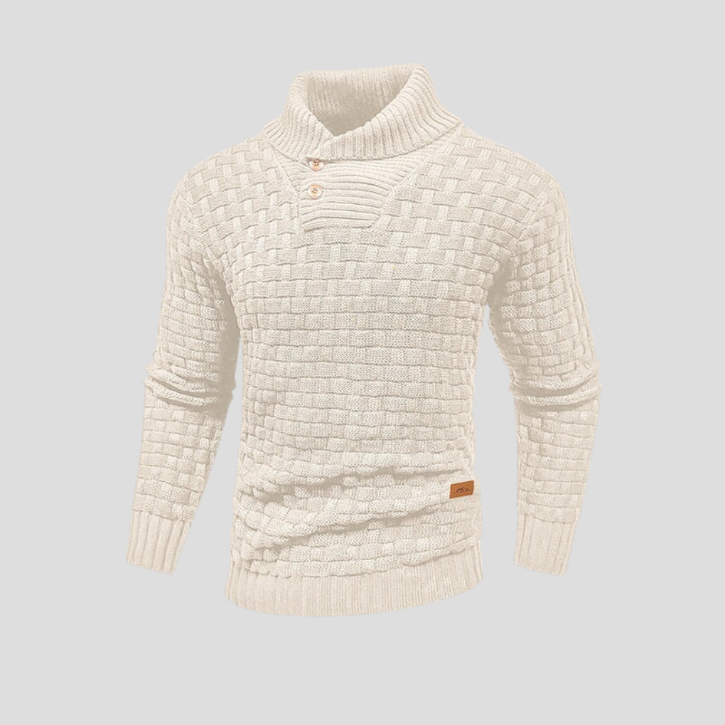 Men’s Half-Collar Button-Up Sweater