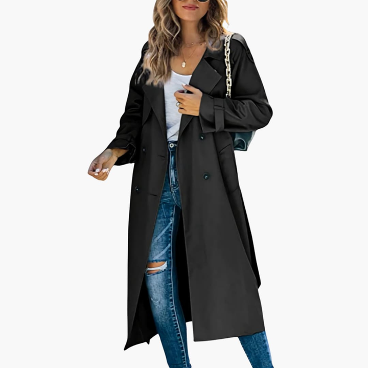 Women’s Trench Coat with Button Placket
