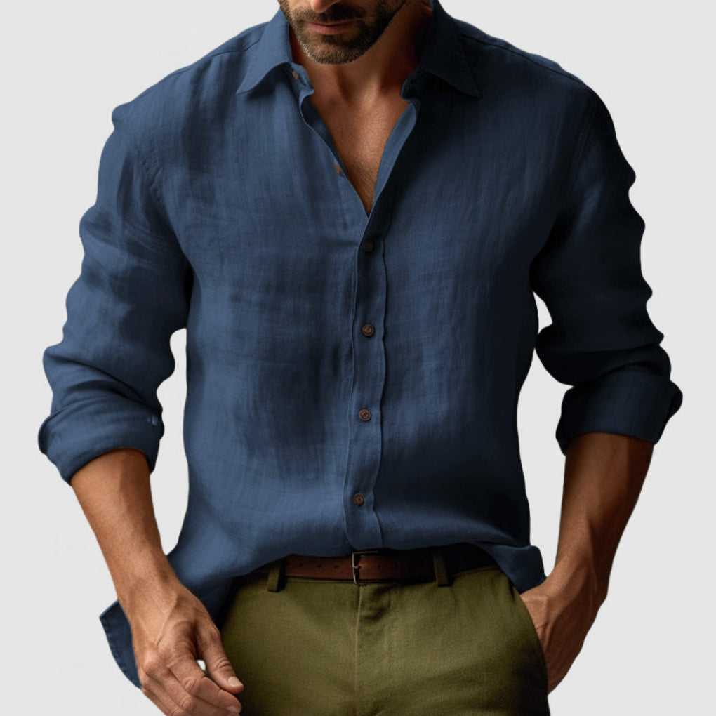 Casual Men’s Button-Down Shirt – Comfortable Regular Fit