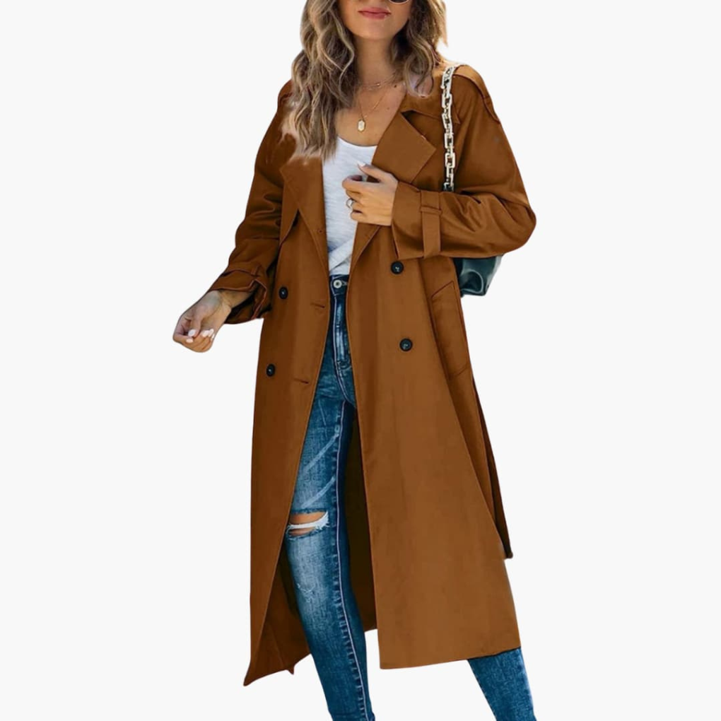 Women’s Trench Coat with Button Placket