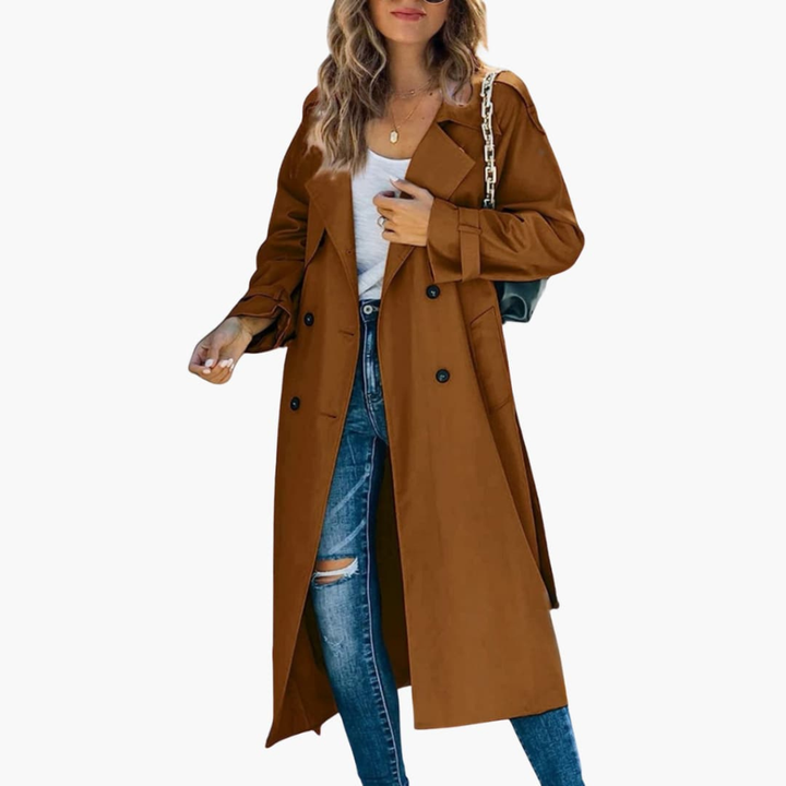 Women’s Trench Coat with Button Placket