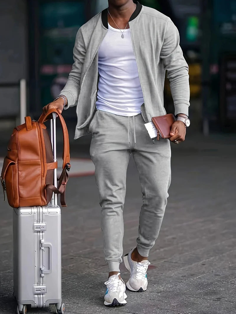 Men’s Zip-Up Jacket and Pants Set