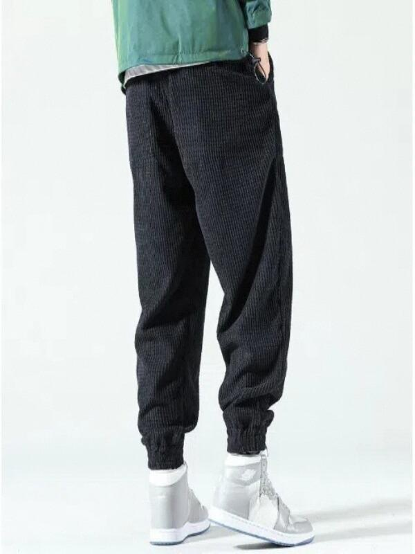 Men's Straight-Leg Corduroy Trousers, 9 Inch, Anti-Wrinkle, Fitted, Mid Rise with Long Legs