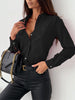 Solid Color Women's Shirt with V-Neck