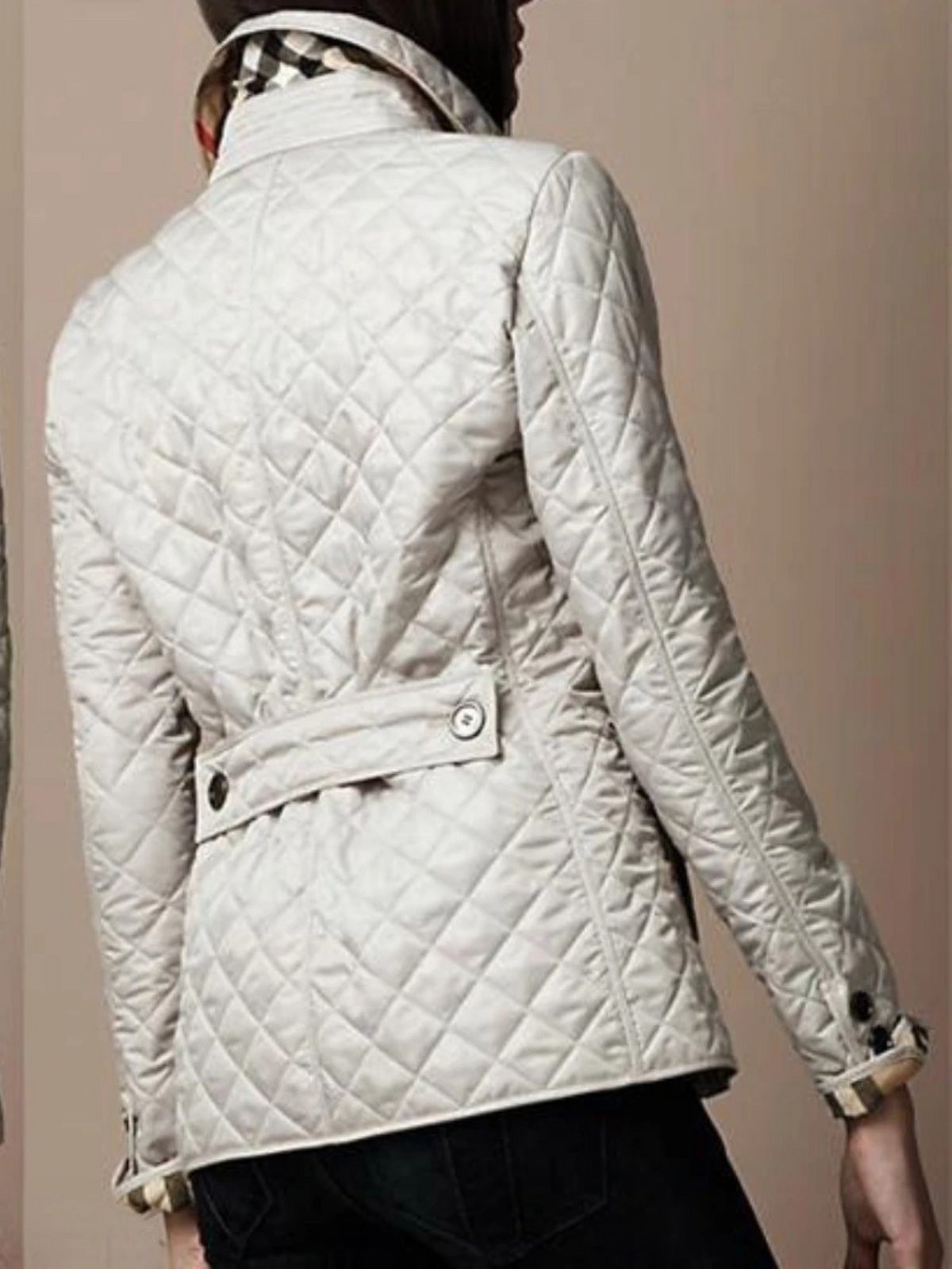 Women’s Casual Quilted Jacket with Turned-Down Collar