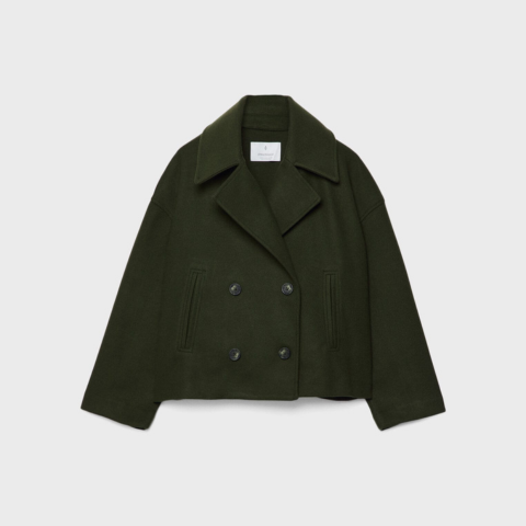 Modern Short Coat with Double-Breasted Front for Women