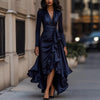 Women's V-Neck Ruffle Hem Dress