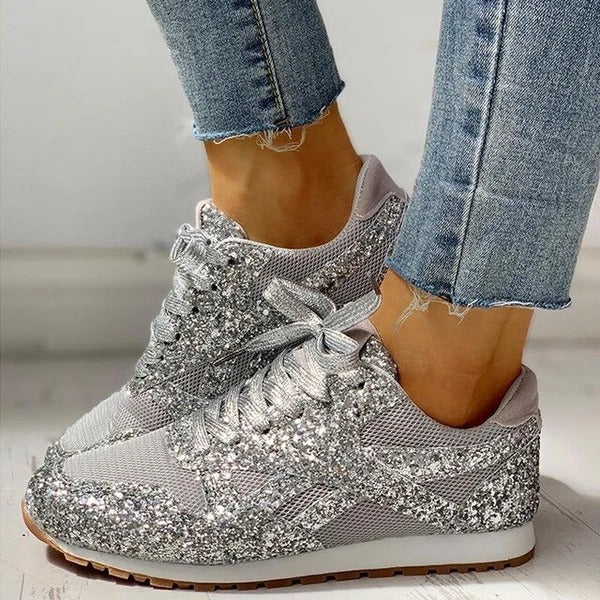 Chic und Stil | Trendy Women Glitter Sneakers