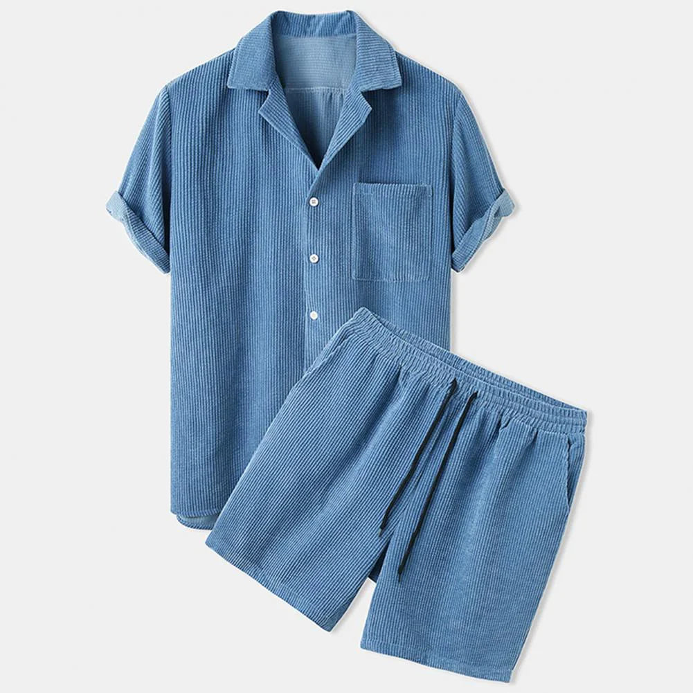 BreezeSet – Men's Corduroy Shorts Set