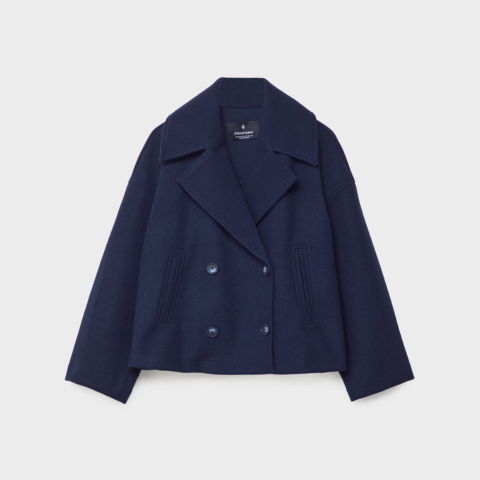 Modern Short Coat with Double-Breasted Front for Women