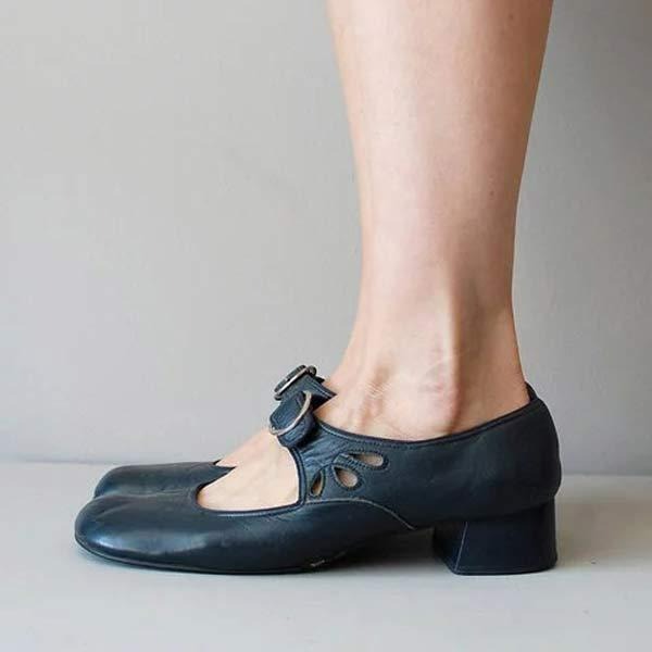 Leather Low Heel Shoes for Women with Timeless Elegance