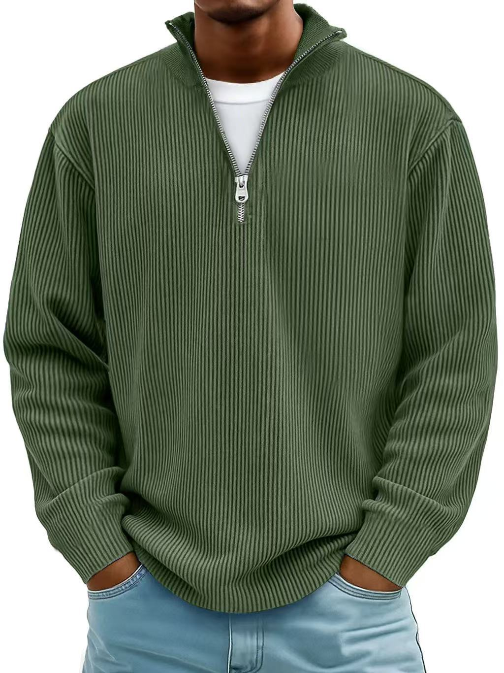 Relaxed-Fit Half-Zip Jumper in Hard-Wearing Knit