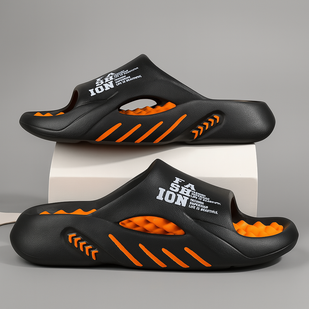 Luxury Men's Slide Sandals with Cushioned Footbed