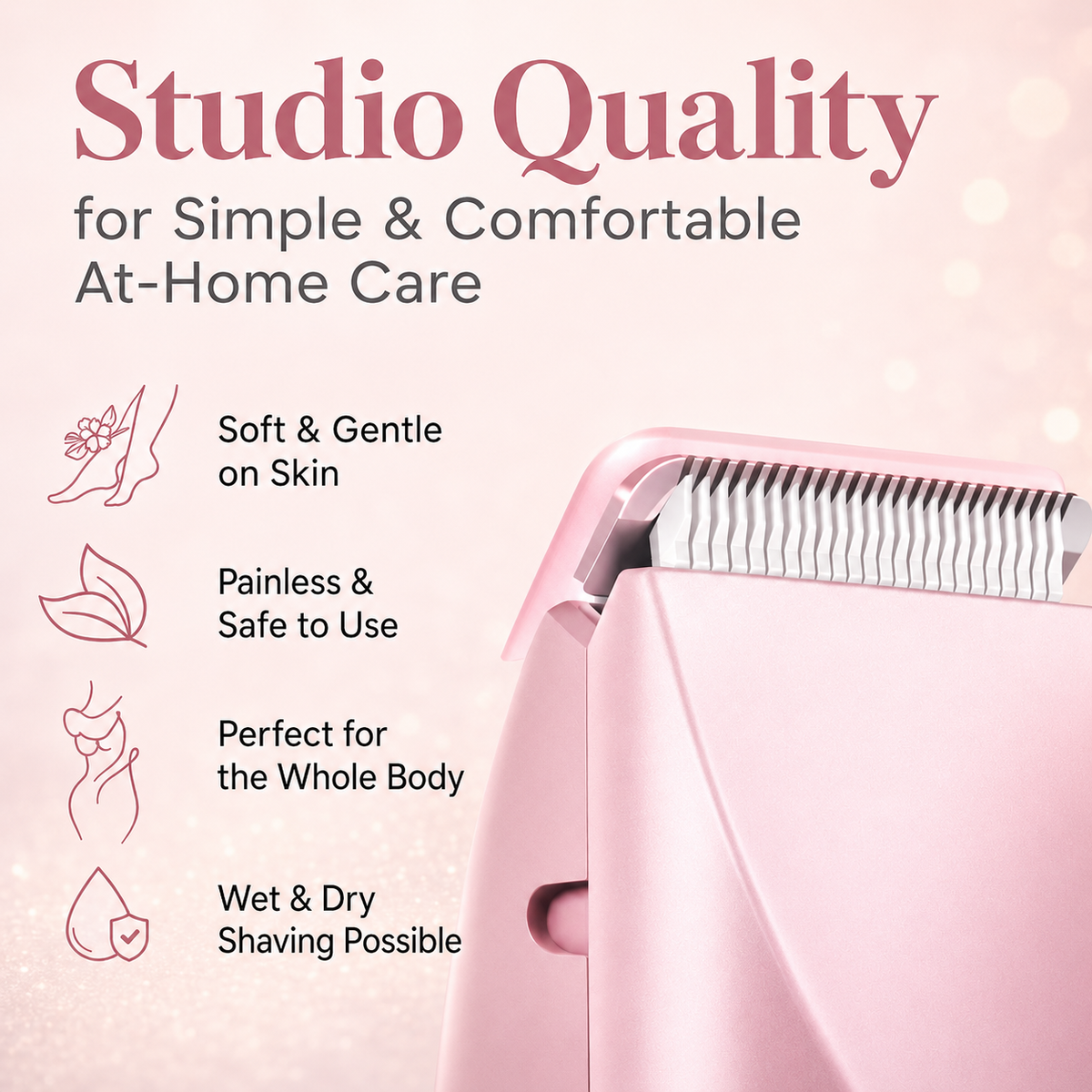 Women's Rechargeable Electric Shaver for Body & Intimate Care