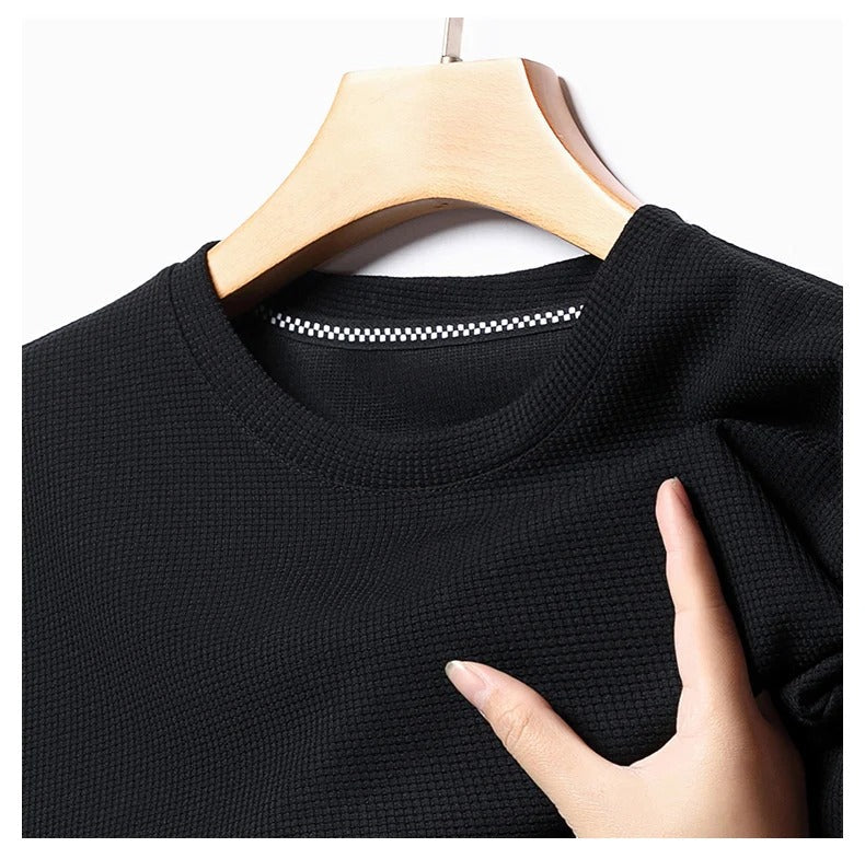 Men's Crew-Neck T-Shirt, Waffle Texture and Mesh