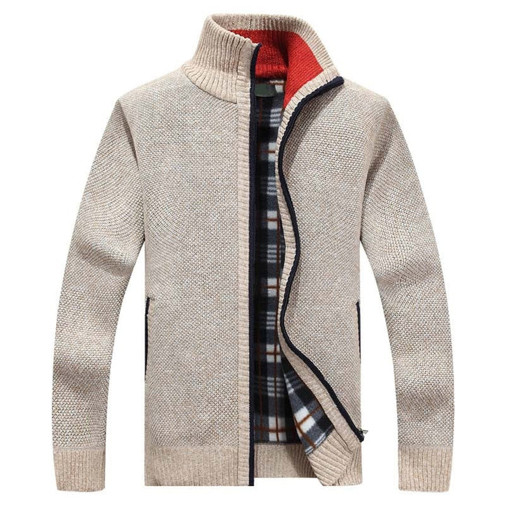 Knitted Men’s Sweater with Zipper for Warmth and Style