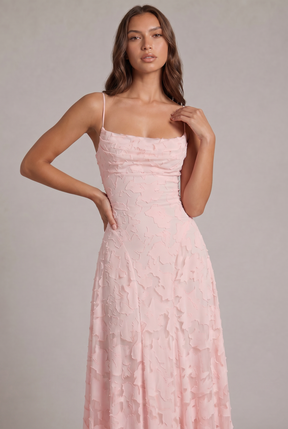 Olivia Maxi Dress - Elegant Evening Dress with Floral Pattern