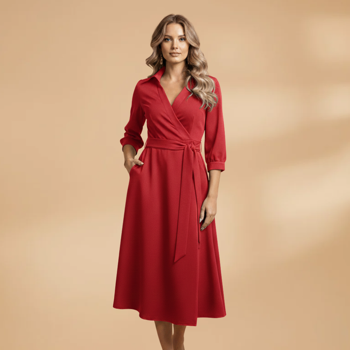 https://cdn.shopify.com/s/files/1/0973/8856/0715/files/Long-Sleeve_A-Line_Dress_with_V-Neck_and_Bow_Pockets_4.png?v=1770991125