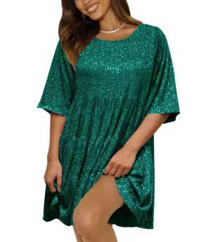 Sparkling mini dress for women with sequins and loose fit Lune London
