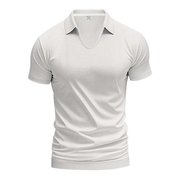Short sleeve polo shirt for men with modern structured design Lune London