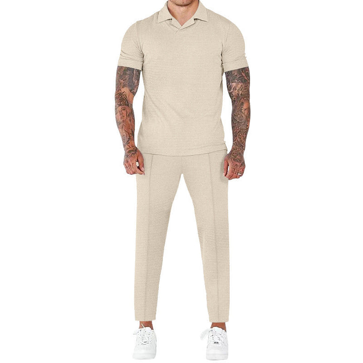 Modern men short sleeve structured fabric set Lune London
