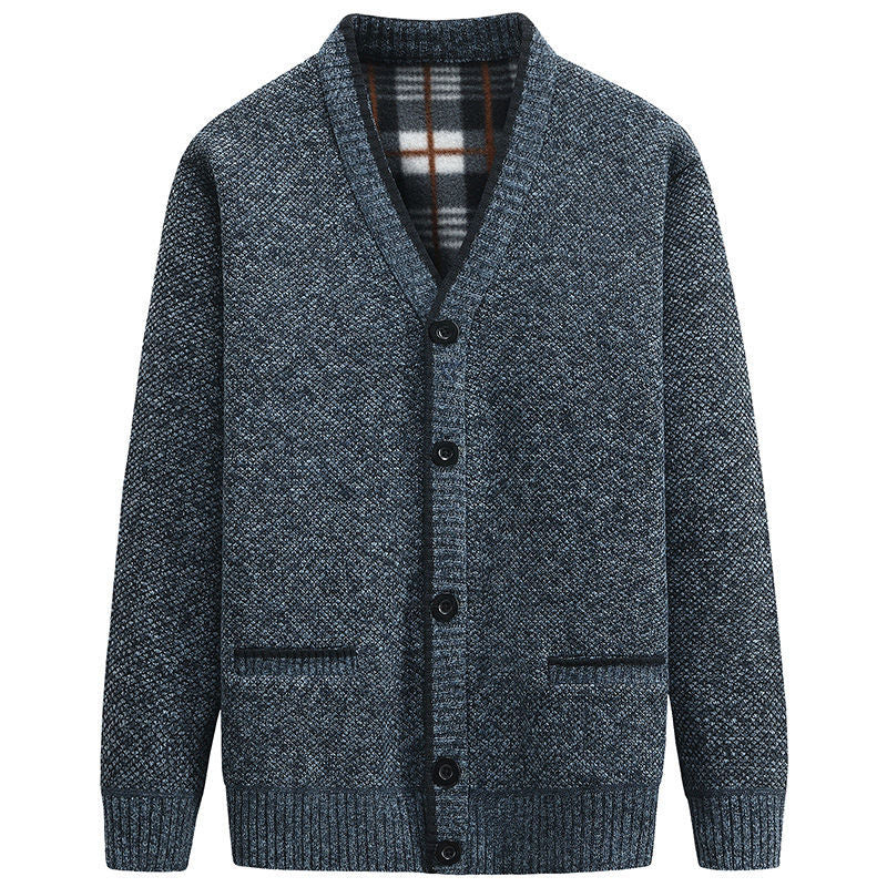 Men's elegant cardigan with V-neck and affectionate details Lune London