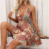 Summer dress for women with deep V-neck and elastic waist design