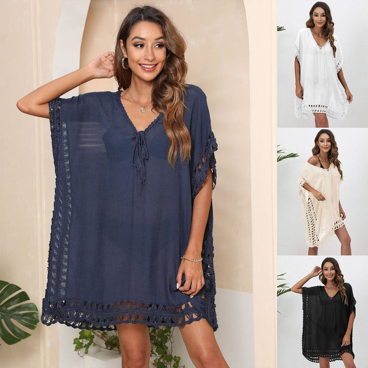 Ladies Boho Crochet Dress Light Lune London