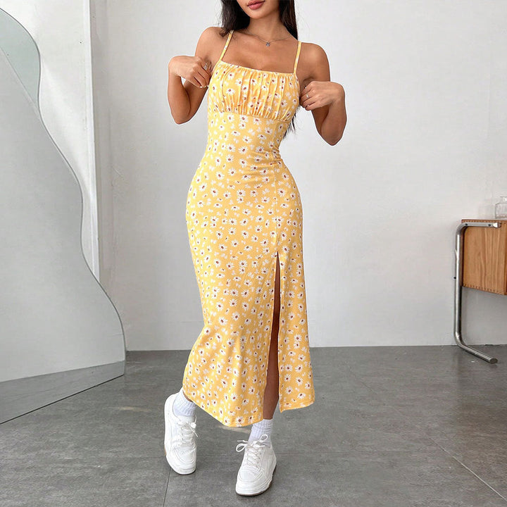 Robe midi femme avec imprimé floral et fente haute Chic & Stil
