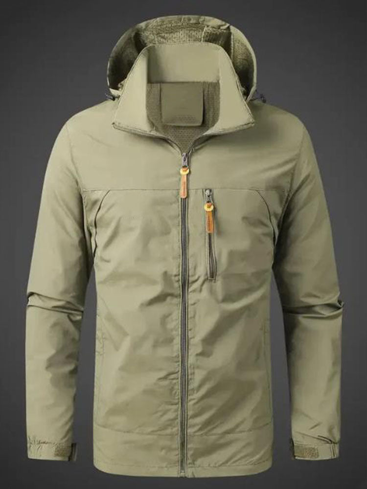 Functional waterproof jacket for men with adjustable hood Chic and Style