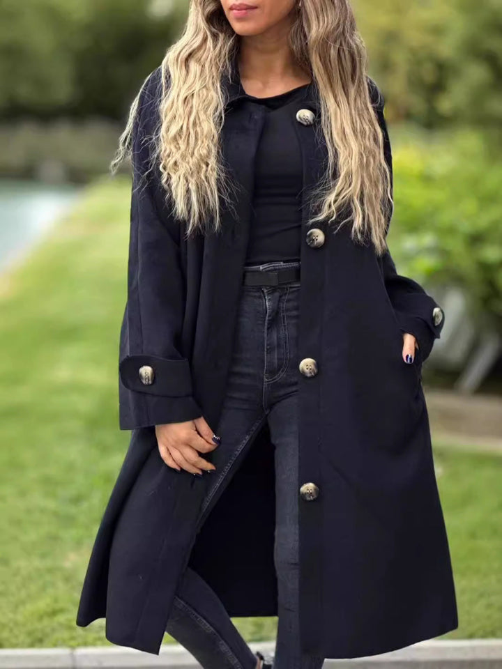 Chic und Stil | Longer Coat - Casual Fit - Button Closure - Classic Windbreaker Style