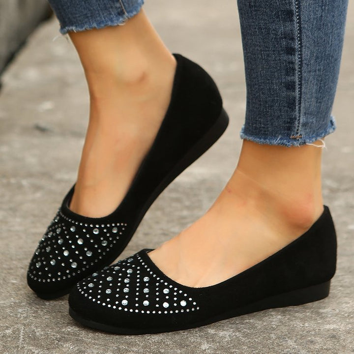 Women's Elegant Ballet Flats with Sparkling Rhinestone Detail and Comfortable Sole Chic und Stil