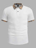 Men's Casual Polished Polo with Checkered Collar