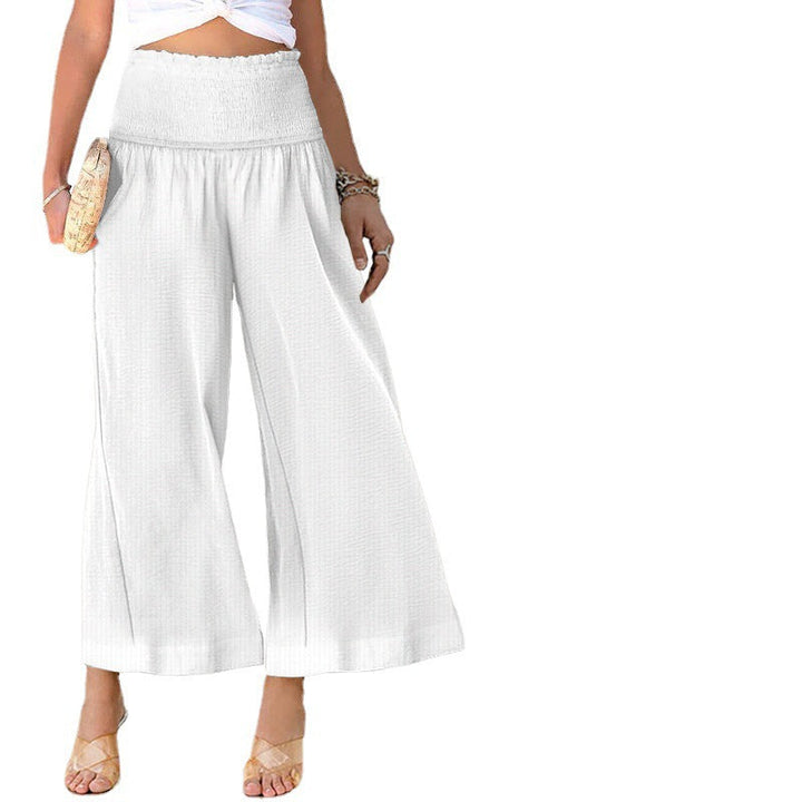 Lune London Women's Loose Summer Pants with Elastic Waist