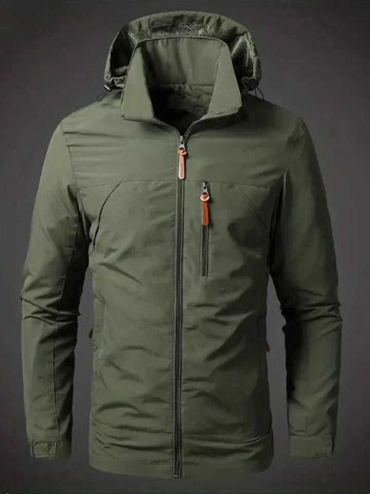 Functional waterproof jacket for men with adjustable hood Chic and Style