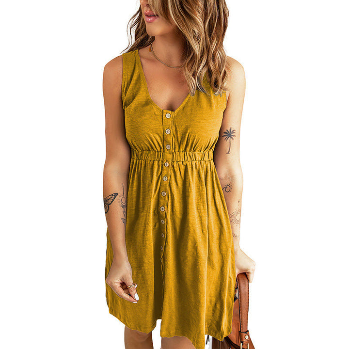 Summer dress for women with button placket Lune London