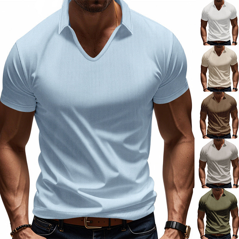 Short sleeve polo shirt for men with modern structured design Lune London