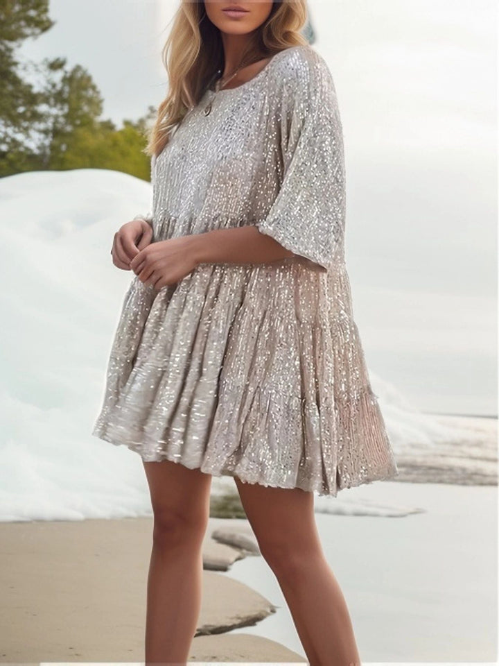 Sparkling mini dress for women with sequins and loose fit Lune London