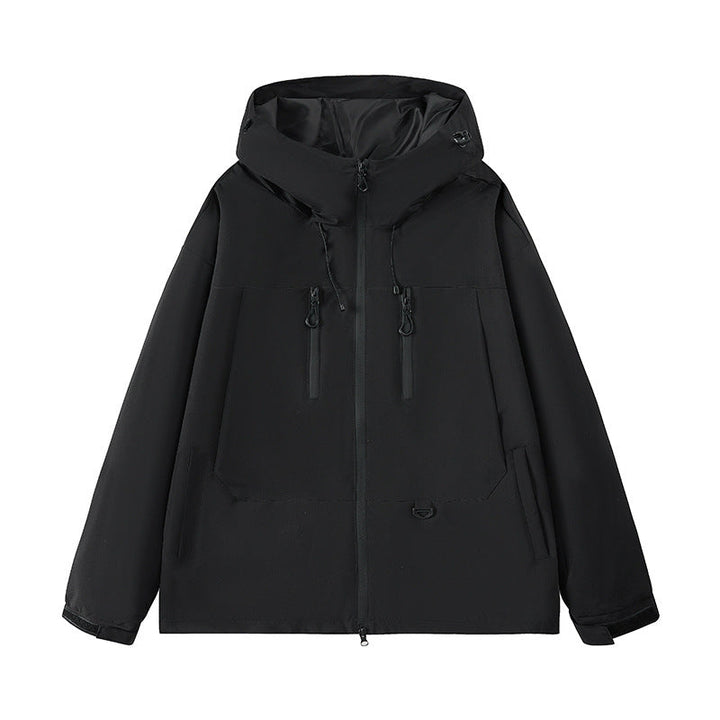 Men's water-repellent outdoor jacket with adjustable hood and multifunctional pockets Lune London