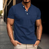 Men's polo with a modern collar and button details