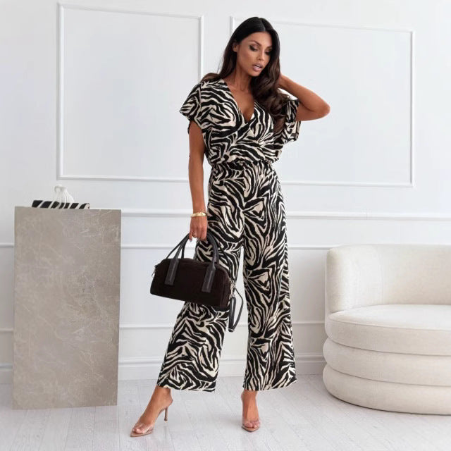 Women Stylish Animal Print Jumpsuit Chic and Style