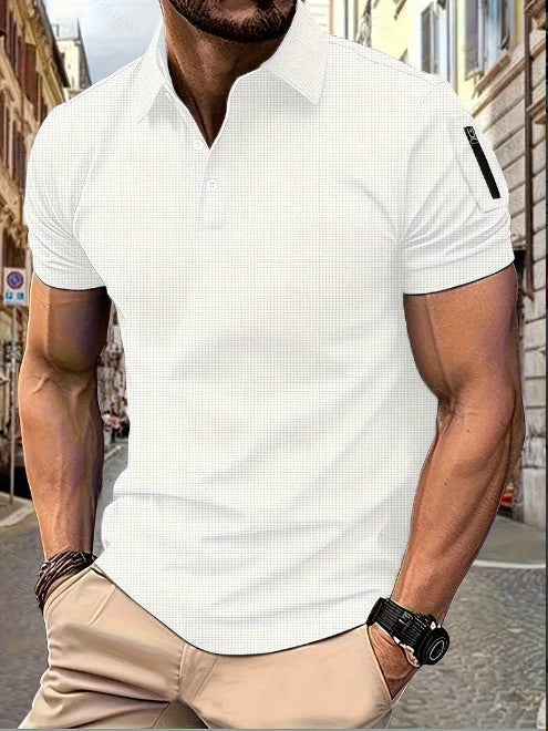 Modern man short-sleeved polo with structured design Chic and Style
