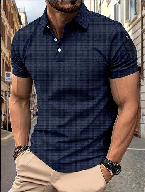 Modern man short-sleeved polo with structured design Chic and Style