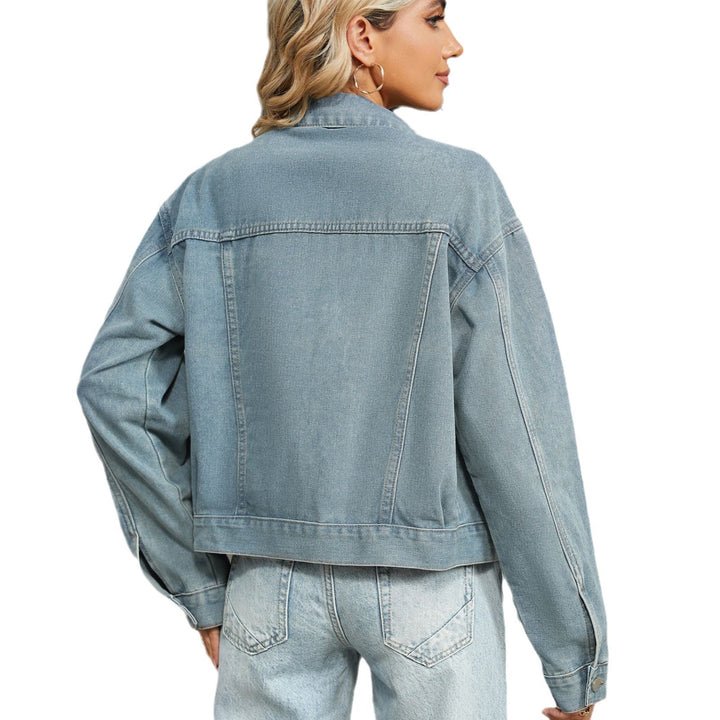Denim jacket for women with sparkling rhinestones and a modern cut Lune London