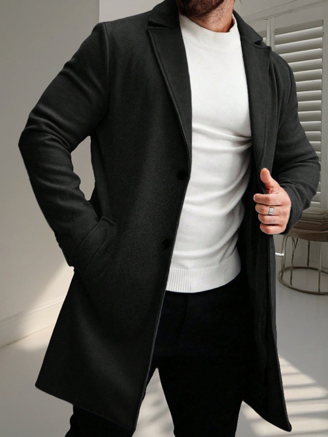 Elegant wool coat for men with a slim silhouette Chic und Stil