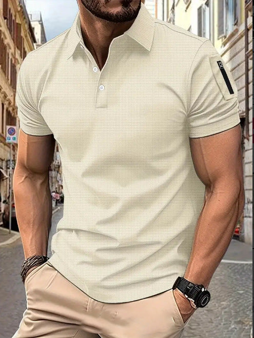 Modern man short-sleeved polo with structured design Chic and Style