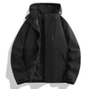Functional waterproof jacket for men with adjustable hood collar
