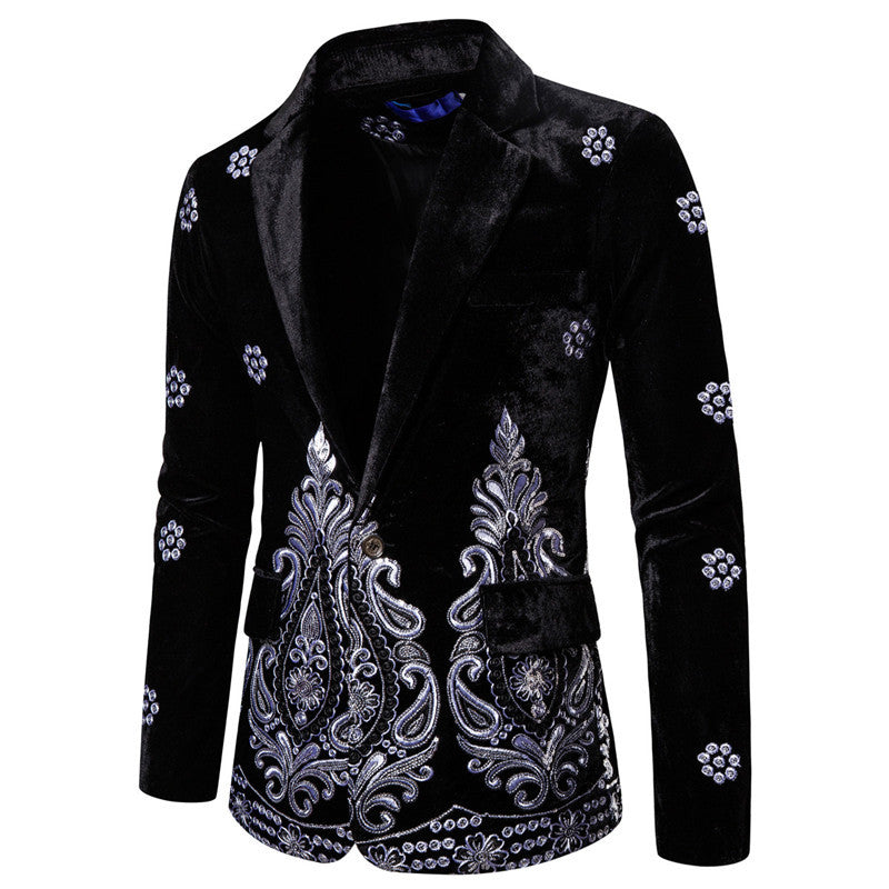 Elegant velvet jacket for men with opulent embroidery Chic and Style