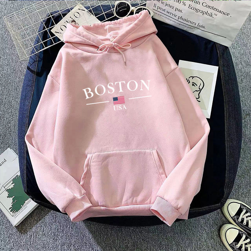 Women's hoodie with Boston print Chic & Stil
